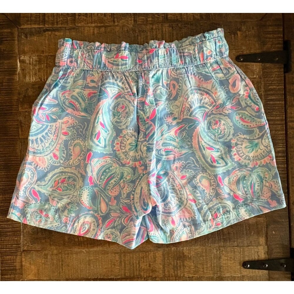 Lilly Pulitzer Kaylene Shorts Modal Tencel Fish Kiss Zanzibar Tie Waist XS - Picture 9 of 12